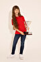 Girl's Red Melange Polo Neck Basic T-Shirt 50288501 -Vr192 - 2