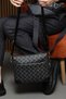 Black Long-Eyed Knitted Patterned Design New Season Women's Bag with Zippered Shoulder Strap - 5