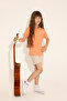 Girl's Salmon Polo Neck Basic T-Shirt 50288501 -Vr047 - 2