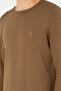 Men's Slim Fit Crew Neck Khaki Melange Basic Sweater 50288888-Vr125 - 7