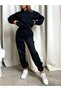 Winter Cotton Jogger Leg Black Unisex Tracksuit - 4