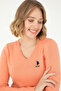 Women's Salmon V-Neck Basic Sweater 50288997-Vr047 - 2