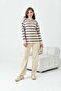 Women's Striped Double Suit Beige 20796