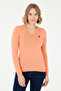 Women's Salmon V-Neck Basic Sweater 50288997-Vr047