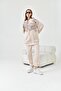 Beige Women's Set - Print and Stone Detailed 30826 - 6