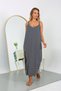 Fashion Line Women Large Size Rope Strap Cotton Long Nightgown 12107