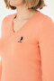 Women's Salmon V-Neck Basic Sweater 50288997-Vr047 - 7