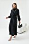 Women's silvery crepe skirt set black 30839 - 5