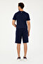 Men's Navy Blue Knitted Shorts 50289285 -Vr033 - 4