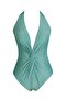 Women's Green Glitter Swimsuit with Gather Detail