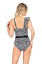 Women's Flounce Detailed Zebra Pattern Swimsuit - 2