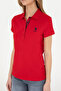 Women's Red Basic Polo Neck T-Shirt 50289361-Vr171 - 6