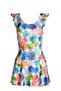 Beria Women's Ruffle Detailed Leaf Patterned Skirted Dress Swimsuit - 2