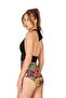 Women's Halter Neck Patterned Swimsuit - 3