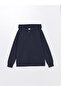 Navy blue Hooded basic long sleeve girl's zippered sweatshirt from patenth