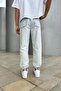 Light Ice Blue Leg Rubber Detail Boyfriend Trousers - 3