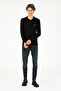 Men's Slim Fit Polo Neck Black Basic Sweater 50292434-Vr046 - 4