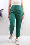 Fashionable Stripe Button Accessory High Waist Trousers Emerald