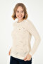 Women's Cream Melange Crew Neck Sweater 50293054-Vr159 - 3