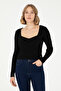 Women's Black V-Neck Sweater 50293163-Vr046