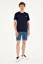 Men's Regular Fit Crew Neck Navy Blue T-Shirt 50294290-Vr033 - 4
