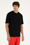 Men's Comfort Fit Crew Neck Black T-Shirt 50294216-Vr046