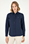 Women's Navy Blue Long Sleeve Basic Shirt 50295711 -Vr033 - 3