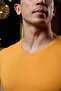 Basic V-Neck Yellow Men's T-Shirt - 3