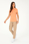 Women's Salmon Basic Polo Neck T-Shirt 50280071-Vr047 - 4