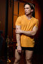 Basic V-Neck Yellow Men's T-Shirt - 6