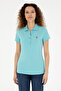 Women's Mint Basic Polo Neck T-Shirt 50280057-Vr090