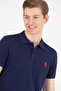 Men's Navy Blue Basic Polo Neck T-Shirt 50263238 -Vr033 - 2