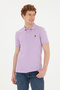 Men's Slim Fit Polo Neck Lilac Basic T-Shirt 50279573-Vr034 - 3