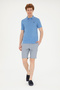 Men's Slim Fit Polo Neck Dark Blue Basic T-Shirt 50279573-Vr032 - 4