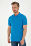 Men's Slim Fit Polo Neck Cobalt Blue Basic T-Shirt 50279613-Vr045 - 3