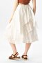Cluster Voile Lace Fringed Long Summer Authentic Skirt Cream - 5