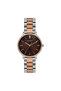 Men's Watch, Brown Dial, Rose Gold Case, Silver Rose Band, Quartz, 3Atm, Lc07129.540