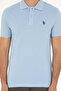 Men's Slim Fit Polo Neck Light Blue Basic T-Shirt 50279573-Vr003 - 6