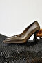 Celestine Platinum Wrinkled Shiny Patent Leather Pointed Toe Stiletto, Women's High Heels