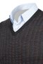 Men's V-Neck Knitwear Anthracite Sweater Patterned Colorful Winter Steel Knit Classic Fit - 5010H - 4