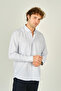 Men's Checkered Double Pocket Detailed Long Sleeve Cotton Shirt 2144 Navy Blue - 2