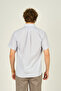 Mugi Men's Single Pocket Collar Buttoned Short Sleeve Cotton Shirt 3003 Beige - 4