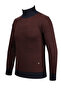 Men's Full Fisherman Knitwear Navy Blue Sweater Patterned Steel Knit Regular Fit-5013E - 3