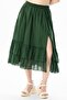 Lavinya Elastic Waist Voile Long Summer Skirt Green Ysl