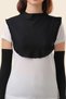 Hijab Combed Cotton Sleeves-Neck Collar Set of 2 Black Women's Clothing - 2