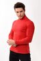 Men's Turtleneck Turtleneck Slim Fit Sweater Red - 2