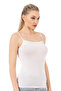 Özkan 2041 Women's Premium Fabric Viscose Collar Satin Detailed Flexible Soft Thin Strap Undershirt - 4