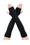 Women's Jersey Ruffled Prayer Bonnet with Sleeves, Black, Set of 2 - 3