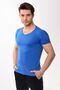 V-Neck Basic Slim Fit Men's T-Shirt Cobalt Blue - 4