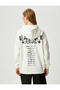 Printed on the Back Oversize Sweatshirt Hooded Long Sleeve - 4